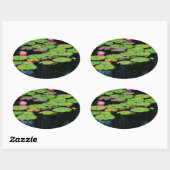 roze lotus black ovale sticker (Vel)