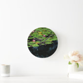 roze lotus black ronde klok (Huis)