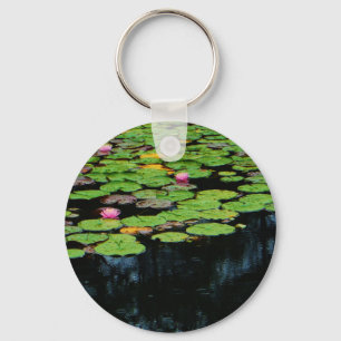 roze lotus black sleutelhanger
