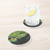 roze lotus black zandsteen onderzetter (Zijkant)