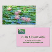 ROZE LOTUS BLOEIT TE MIDDEN VAN GROENE LELIEPADS VISITEKAARTJE (Voorkant / Achterkant)