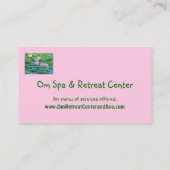 ROZE LOTUS BLOEIT TE MIDDEN VAN GROENE LELIEPADS VISITEKAARTJE (Achterkant)