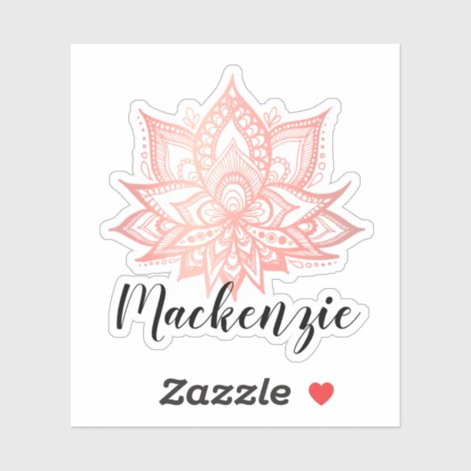 Roze Lotus Bloem Aangepaste Naam Sticker (Vel)