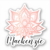 Roze Lotus Bloem Aangepaste Naam Sticker (Voorkant)