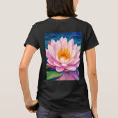 Roze Lotus Bloem Anime Kunst T-shirt (Achterkant)