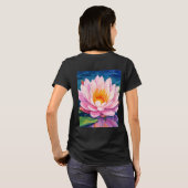 Roze Lotus Bloem Anime Kunst T-shirt (Achterkant volledig)
