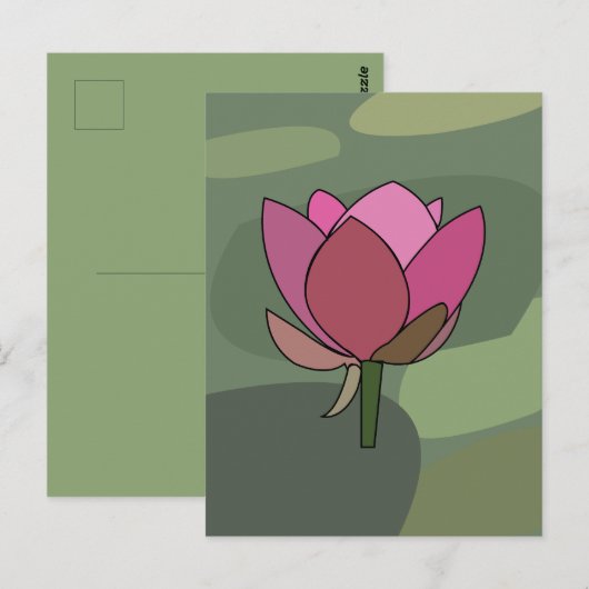 Roze Lotus Bloem Bloemstuk Briefkaart (Voorkant / Achterkant)