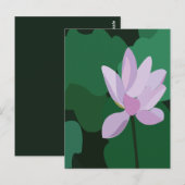 Roze Lotus Bloem Briefkaart (Voorkant / Achterkant)