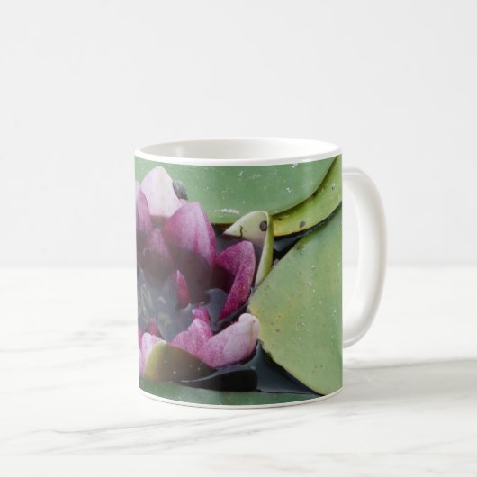 Roze Lotus Bloem Foto Classic Wit Mok (Voorkant rechts)