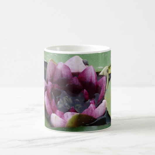 Roze Lotus Bloem Foto Classic Wit Mok (Center)