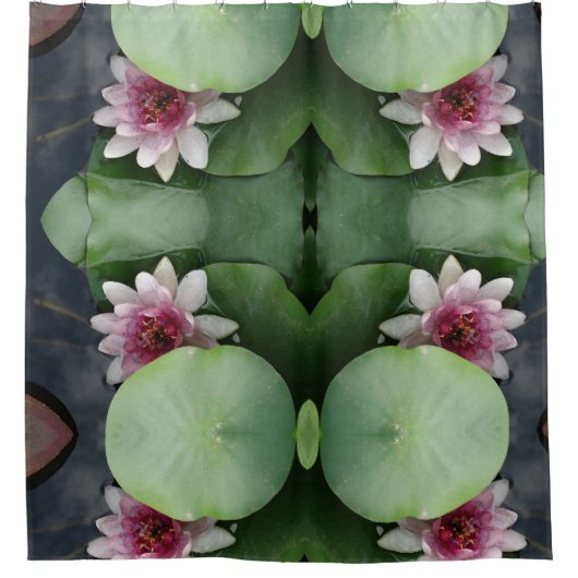 Roze Lotus Bloem Foto Douchegordijn (Voorkant)