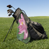 Roze Lotus Bloem IV Golfhanddoek (Groen)