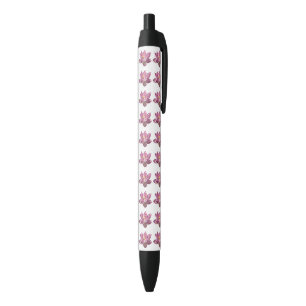 Roze Lotus Bloem IV Zwarte Inkt Pen