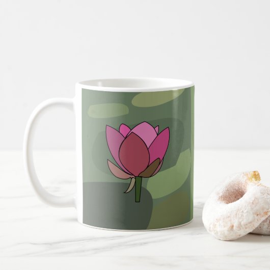 Roze Lotus Bloem Koffiemok (Met donut)