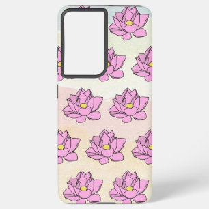 Roze Lotus Bloem Kunst Samsung Galaxy Hoesje