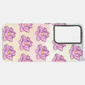 Roze Lotus Bloem Kunst Samsung Galaxy Hoesje (Linkerkant)