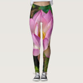 Roze Lotus Bloem Leggings (Voorkant)