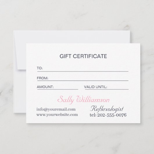 Roze Lotus Bloem Maan Bedrijfs Cadeaubon (Achterkant)