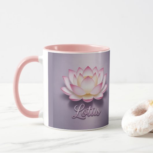 Roze Lotus Bloem Meditatie Mok (Met donut)