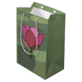 Roze Lotus Bloem Medium Cadeauzakje (Achterkant Gekanteld)