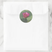 Roze Lotus Bloem Ronde Sticker (Tas)