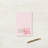 Roze Lotus Bloem Rumi Schoonheid Quote Post-it® Notes (Op bureau)