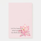 Roze Lotus Bloem Rumi Schoonheid Quote Post-it® Notes (Voorkant)