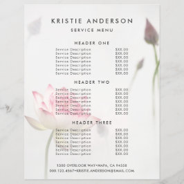 ©Roze Lotus Bloem Service & Prijslijst Flyer