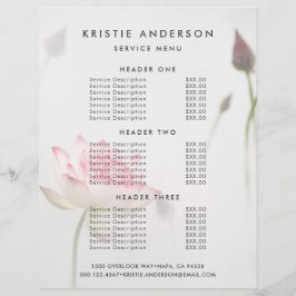 ©Roze Lotus Bloem Service & Prijslijst Flyer