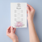 Roze Lotus Bloem Spa Salon Diensten Menu (Hand)