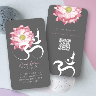 Roze Lotus Bloem Spiritueel Yoga Leraar Om Symbool Visitekaartje