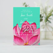 Roze Lotus bloem waterverf natuur bruiloft Kaart (Staand voorkant)