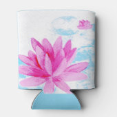 Roze Lotus Bloem Waterverf Schilderij Blikjeskoeler (Achterkant)