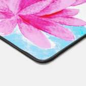 Roze Lotus Bloem Waterverf Schilderij Bureaumat (Hoek)