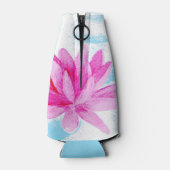 Roze Lotus Bloem Waterverf Schilderij Flesjeskoeler (Achterkant)