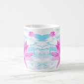 Roze Lotus Bloem Waterverf Schilderij Koffiemok (Center)