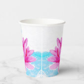 Roze Lotus Bloem Waterverf Schilderij Papieren Bekers (Rechts)