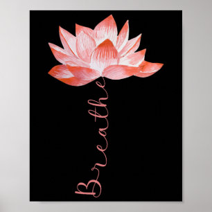 Roze Lotus Bloem Yoga Ademhaling Meditatie Yoga Li Poster