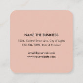 Roze Lotus Bloem Yoga Instructeur Zen Art Vierkante Visitekaartje (Achterkant)