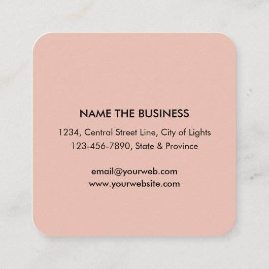 Roze Lotus Bloem Yoga Instructeur Zen Art Vierkante Visitekaartje (Achterkant)