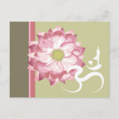 Roze Lotus Bloem Yoga & Zen Kalligrafie Om Aum Briefkaart (Voorkant)