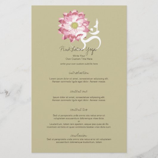 Roze Lotus Bloem Yoga & Zen Kalligrafie Om Aum Flyer (Voorkant)