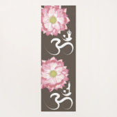 Roze Lotus Bloem Yoga & Zen Kalligrafie Om Aum Yogamat (Achterkant)