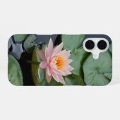 Roze Lotus Bloem Zen Tuin iPhone 16 Hoesje (Achterkant horizontaal)