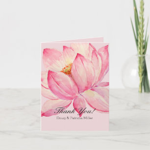 Roze Lotus Bloemen Dank u Bedankkaart