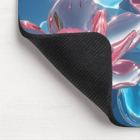 Roze Lotus Bloemen Drijven Op Kristal Blauw Water Muismat (Hoek)