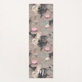 Roze Lotus Bloemen Moderne Kunst Waterverf Yogamat (Voorkant)