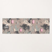 Roze Lotus Bloemen Moderne Kunst Waterverf Yogamat (Voorkant (horizontaal))