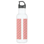Roze Lotus Bloemen & Monogram Waterfles (Achterkant)