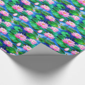 Roze Lotus bloemen op een vijver Cadeaupapier (Hoek)